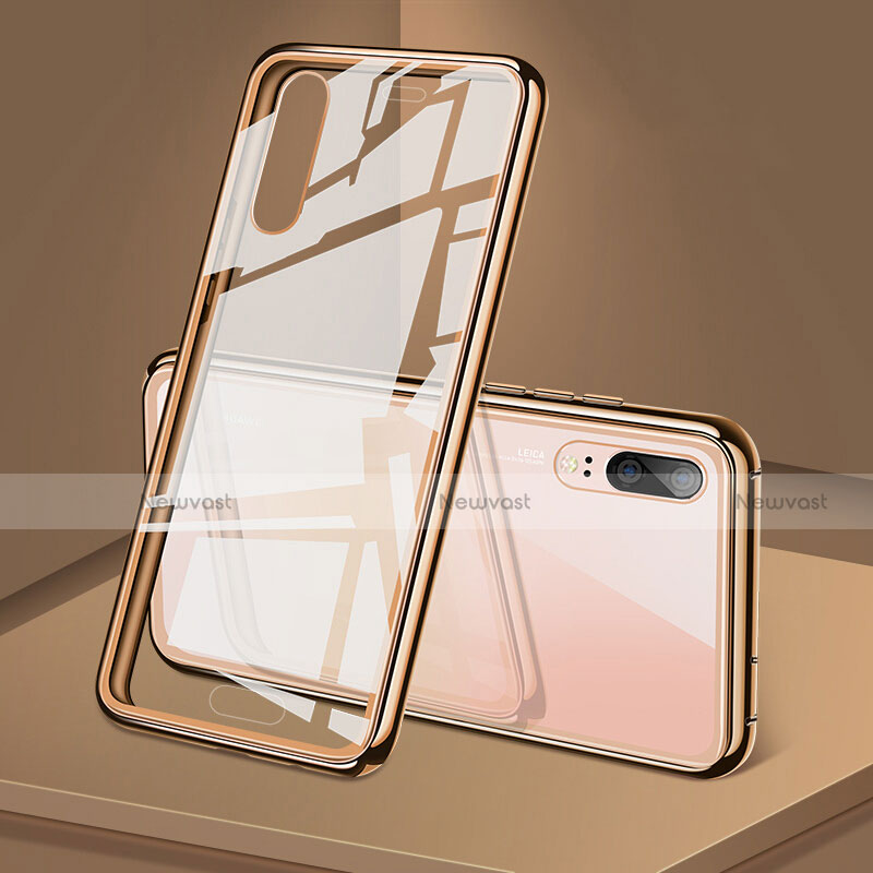 Luxury Aluminum Metal Frame Mirror Cover Case 360 Degrees T03 for Huawei P20