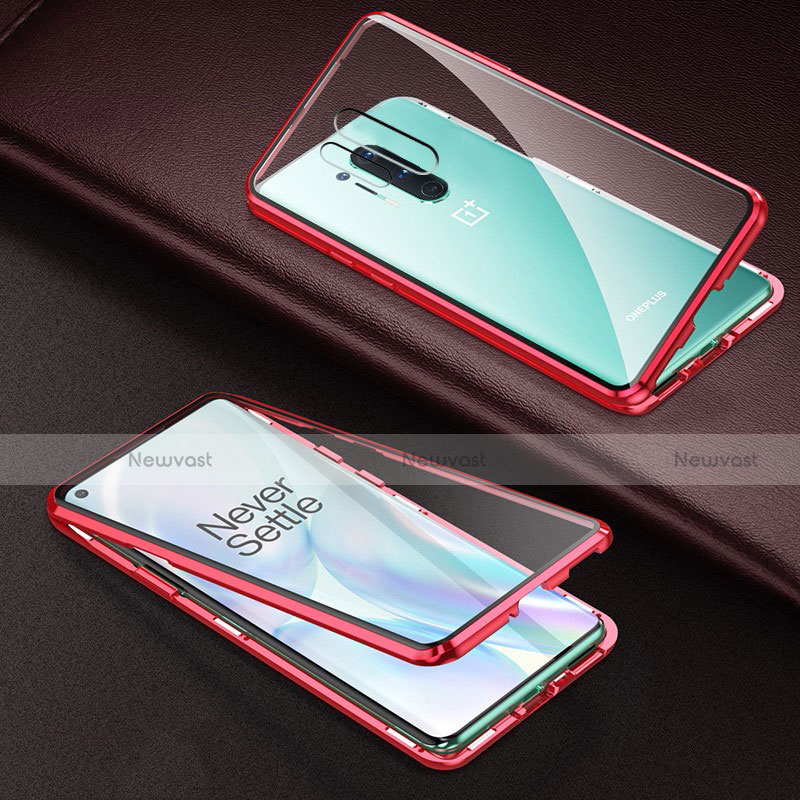 Luxury Aluminum Metal Frame Mirror Cover Case 360 Degrees T03 for OnePlus 8 Pro