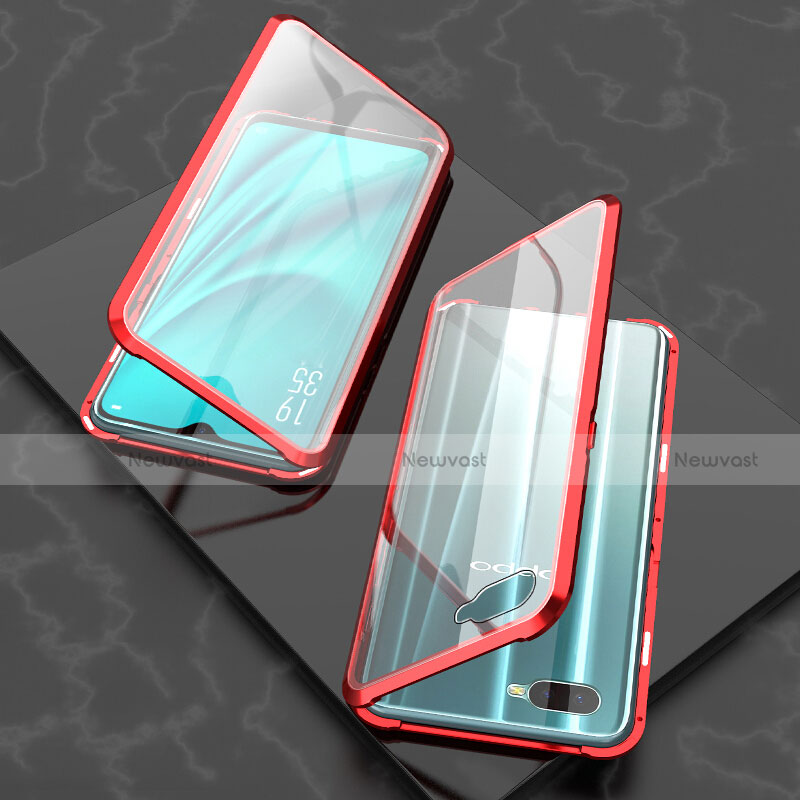 Luxury Aluminum Metal Frame Mirror Cover Case 360 Degrees T03 for Oppo R17 Neo