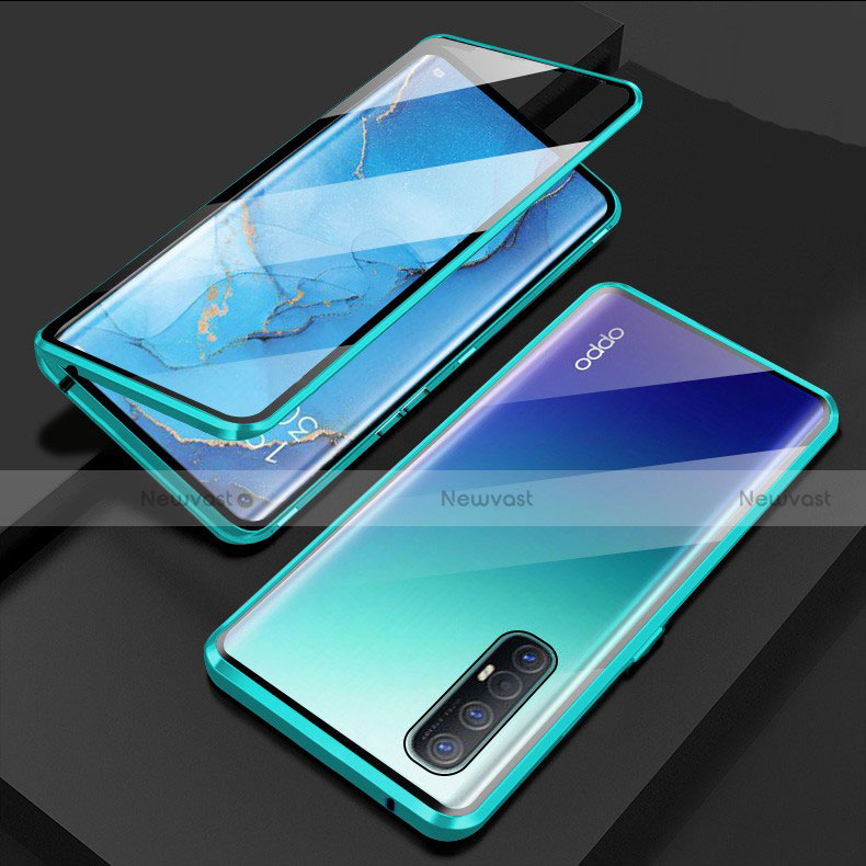 Luxury Aluminum Metal Frame Mirror Cover Case 360 Degrees T03 for Oppo Reno3 Pro