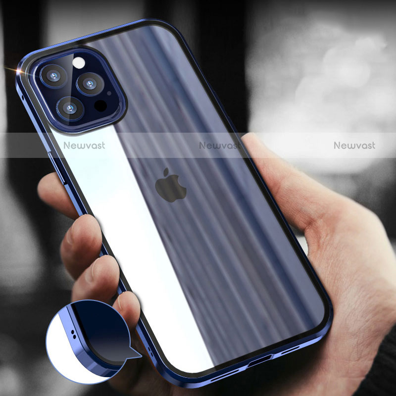 Luxury Aluminum Metal Frame Mirror Cover Case 360 Degrees T04 for Apple iPhone 12 Pro