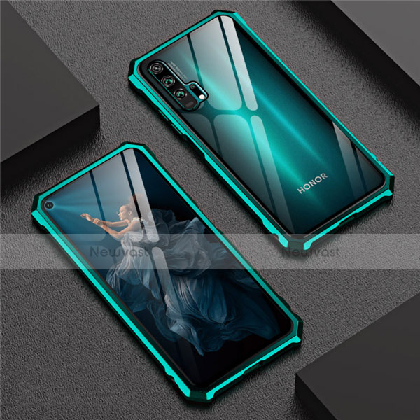 Luxury Aluminum Metal Frame Mirror Cover Case 360 Degrees T04 for Huawei Honor 20 Pro Green