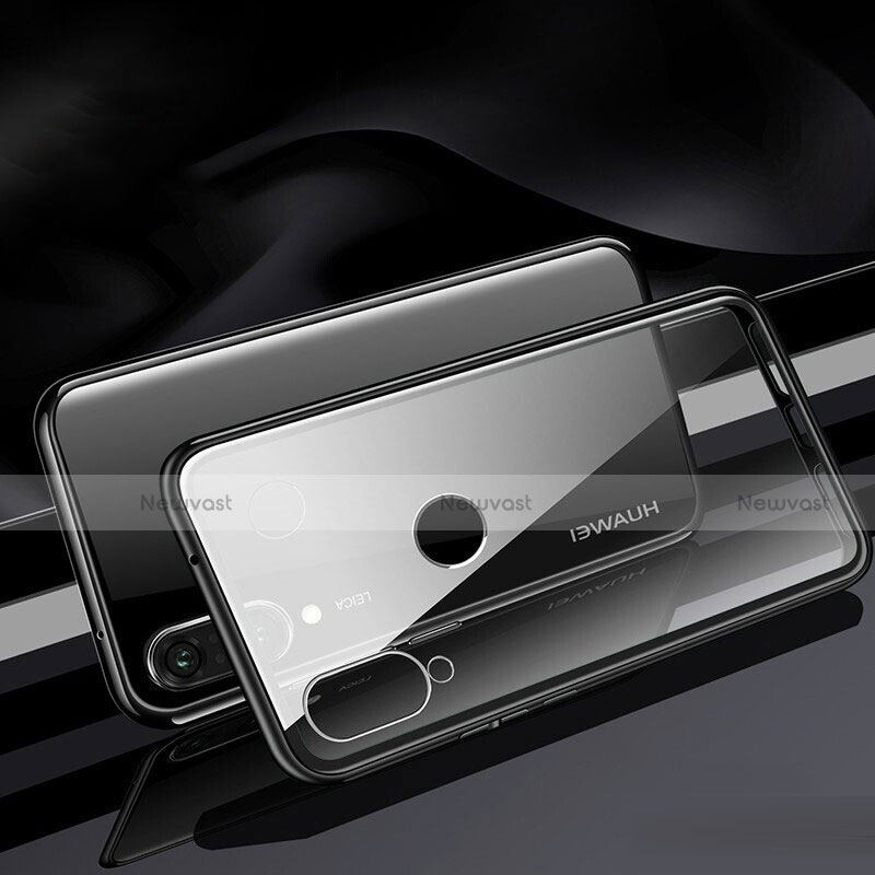 Luxury Aluminum Metal Frame Mirror Cover Case 360 Degrees T04 for Huawei P30 Lite Black