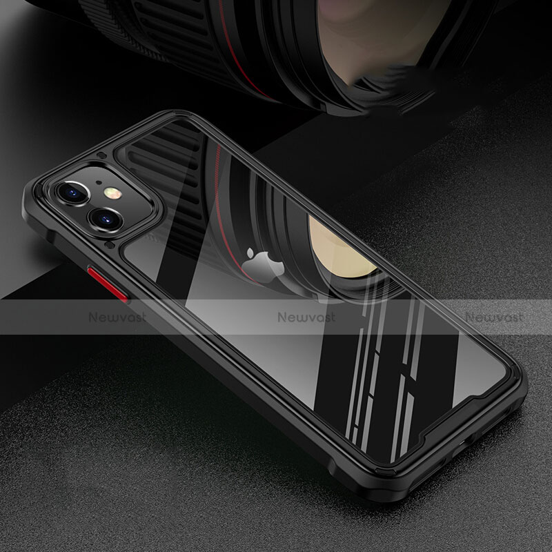 Luxury Aluminum Metal Frame Mirror Cover Case 360 Degrees T05 for Apple iPhone 11 Black