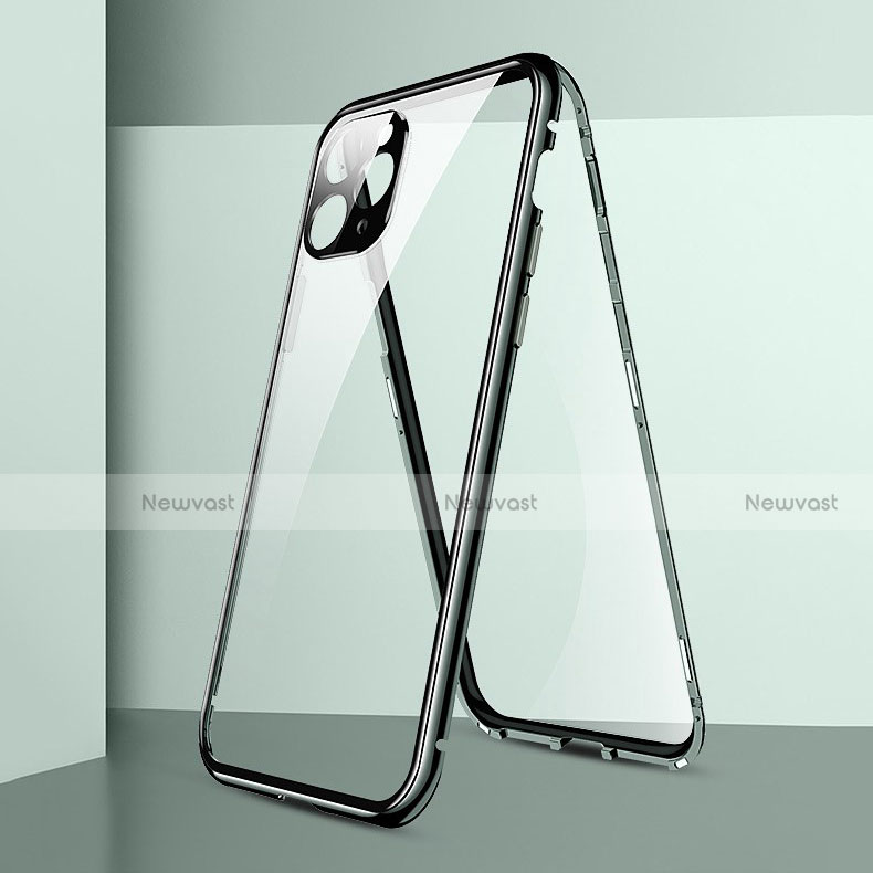 Luxury Aluminum Metal Frame Mirror Cover Case 360 Degrees T05 for Apple iPhone 11 Pro Max Green