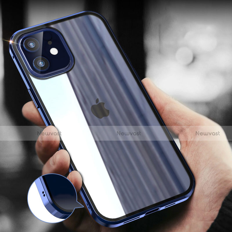 Luxury Aluminum Metal Frame Mirror Cover Case 360 Degrees T05 for Apple iPhone 12 Mini