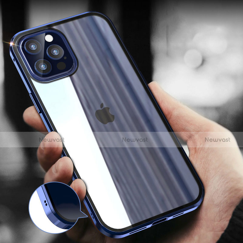 Luxury Aluminum Metal Frame Mirror Cover Case 360 Degrees T05 for Apple iPhone 12 Pro Max