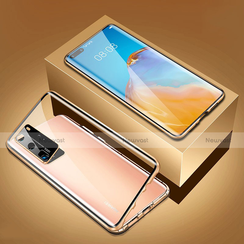 Luxury Aluminum Metal Frame Mirror Cover Case 360 Degrees T05 for Huawei P40 Pro