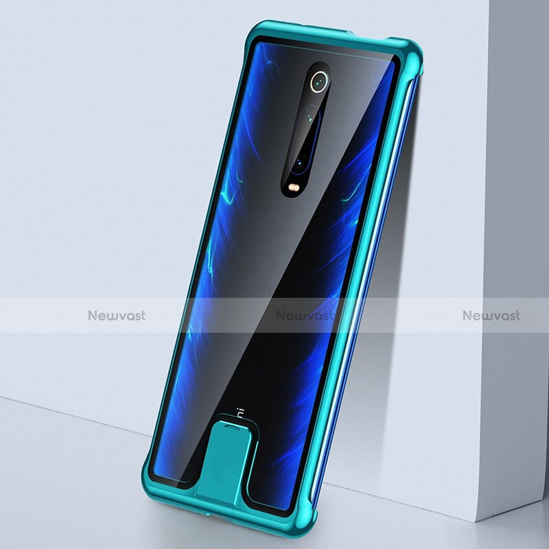 Luxury Aluminum Metal Frame Mirror Cover Case 360 Degrees T05 for Xiaomi Redmi K20 Pro Green