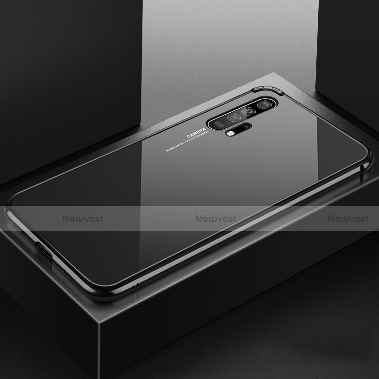 Luxury Aluminum Metal Frame Mirror Cover Case 360 Degrees T07 for Huawei Honor 20 Pro Black