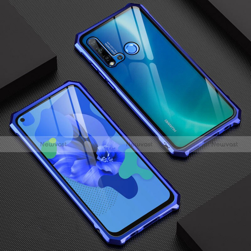 Luxury Aluminum Metal Frame Mirror Cover Case 360 Degrees T07 for Huawei Nova 5i