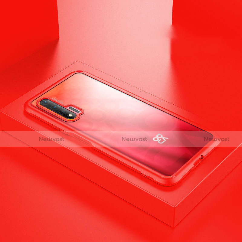 Luxury Aluminum Metal Frame Mirror Cover Case 360 Degrees T07 for Huawei Nova 6 5G Red