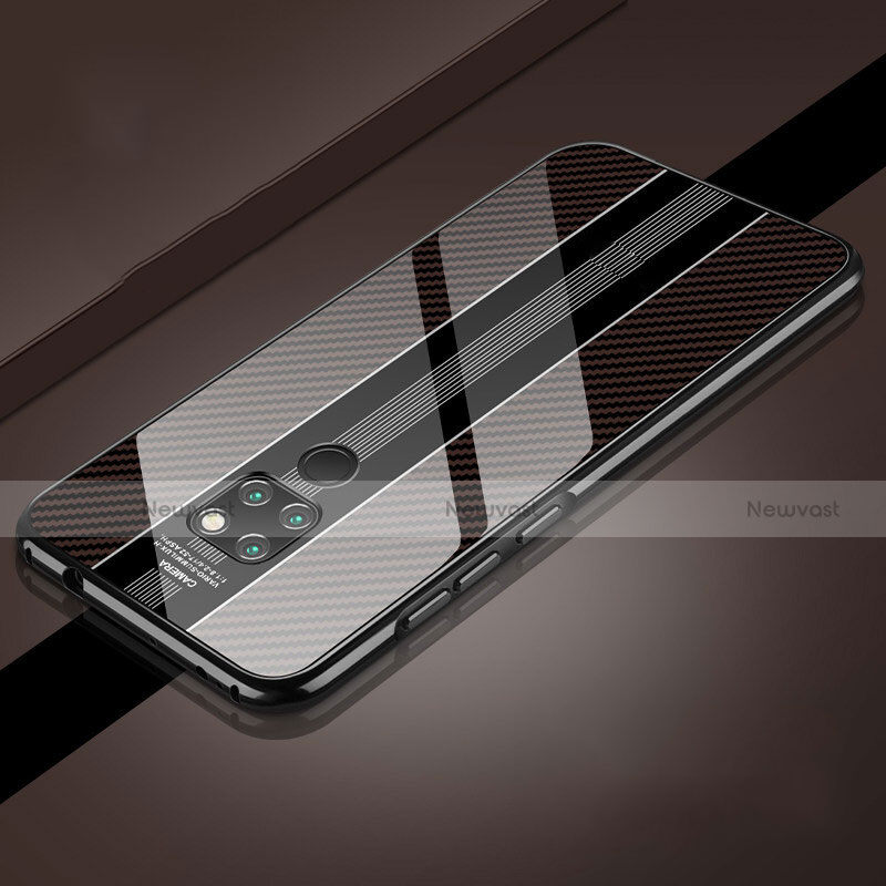 Luxury Aluminum Metal Frame Mirror Cover Case 360 Degrees T08 for Huawei Mate 20 Black