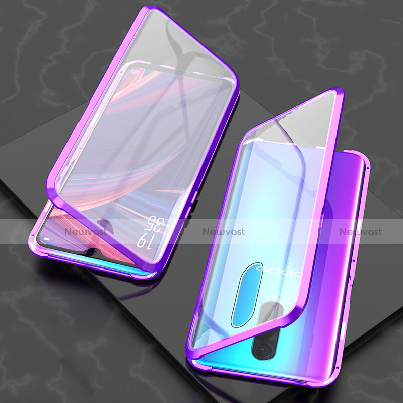 Luxury Aluminum Metal Frame Mirror Cover Case 360 Degrees T08 for Oppo R17 Pro