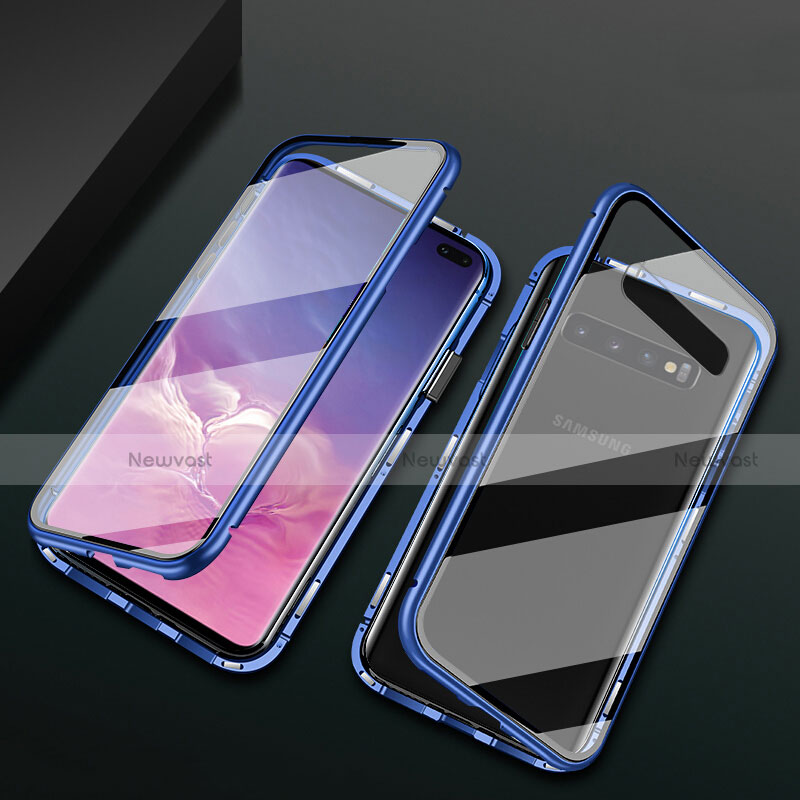 Luxury Aluminum Metal Frame Mirror Cover Case 360 Degrees T08 for Samsung Galaxy S10 Plus