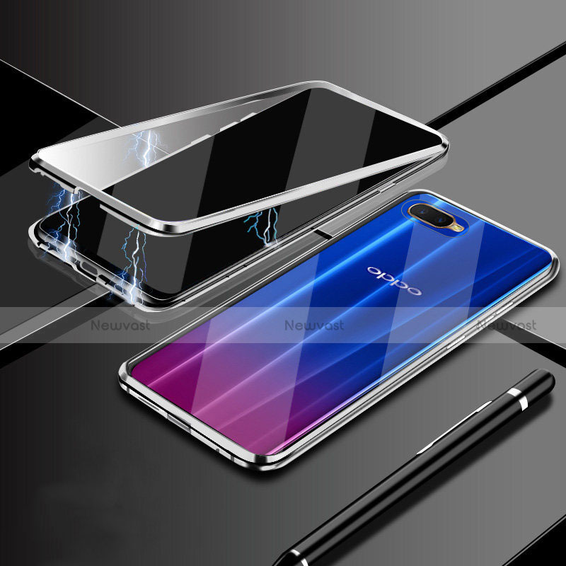 Luxury Aluminum Metal Frame Mirror Cover Case 360 Degrees T09 for Oppo R17 Neo