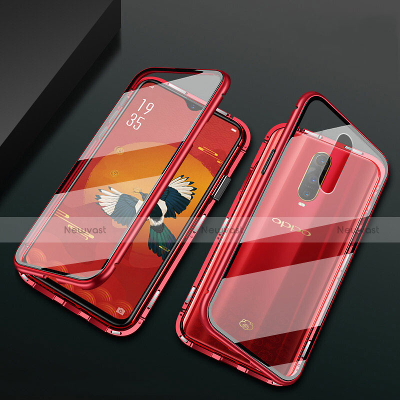 Luxury Aluminum Metal Frame Mirror Cover Case 360 Degrees T10 for Oppo R17 Pro