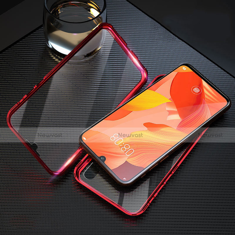 Luxury Aluminum Metal Frame Mirror Cover Case 360 Degrees T11 for Huawei Nova 5 Red