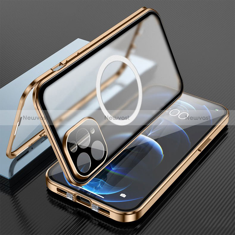 Luxury Aluminum Metal Frame Mirror Cover Case 360 Degrees with Mag-Safe Magnetic for Apple iPhone 13 Pro