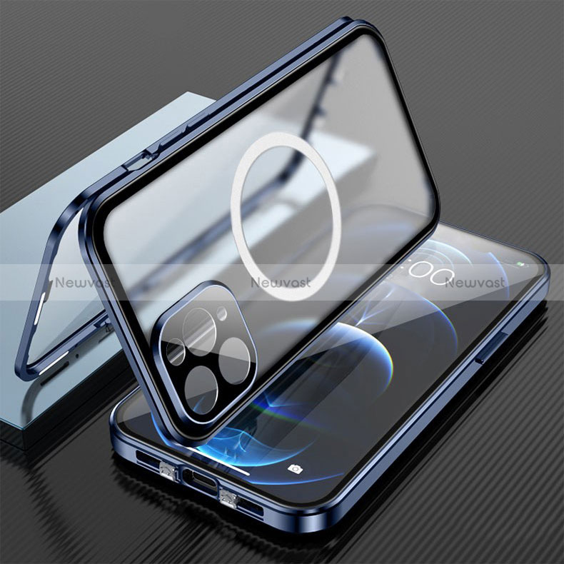 Luxury Aluminum Metal Frame Mirror Cover Case 360 Degrees with Mag-Safe Magnetic for Apple iPhone 16 Pro Max