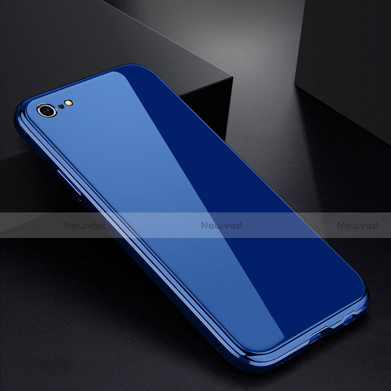 Luxury Aluminum Metal Frame Mirror Cover Case for Apple iPhone 6 Blue