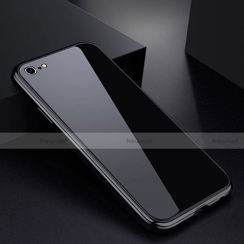 Luxury Aluminum Metal Frame Mirror Cover Case for Apple iPhone 6 Plus Black