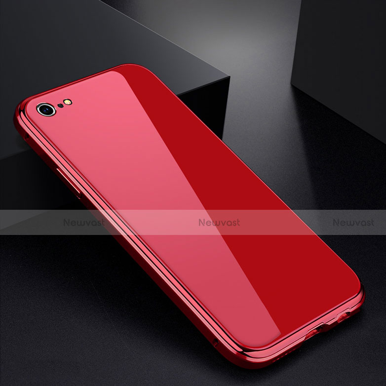 Luxury Aluminum Metal Frame Mirror Cover Case for Apple iPhone 6 Red
