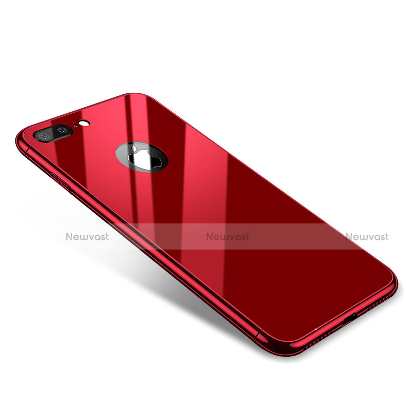 Luxury Aluminum Metal Frame Mirror Cover Case for Apple iPhone 7 Plus Red