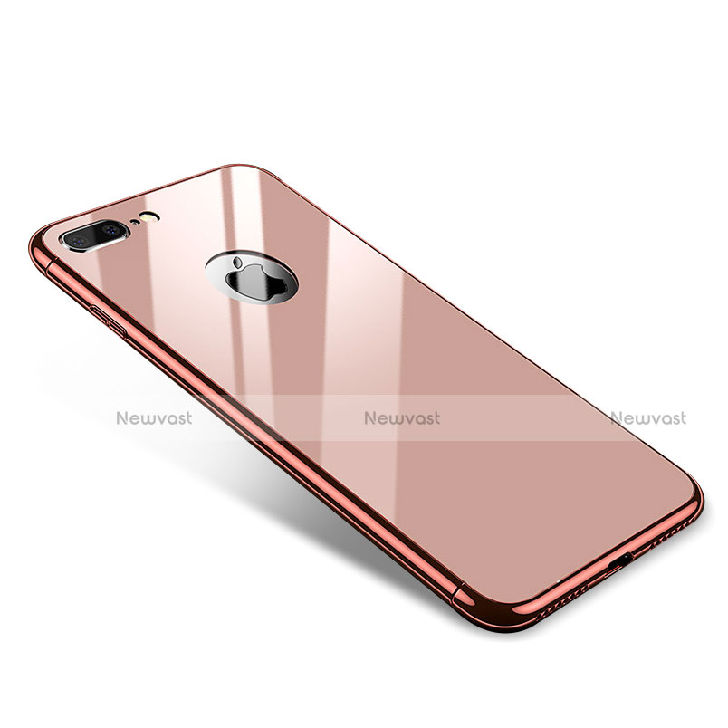 Luxury Aluminum Metal Frame Mirror Cover Case for Apple iPhone 7 Plus Rose Gold