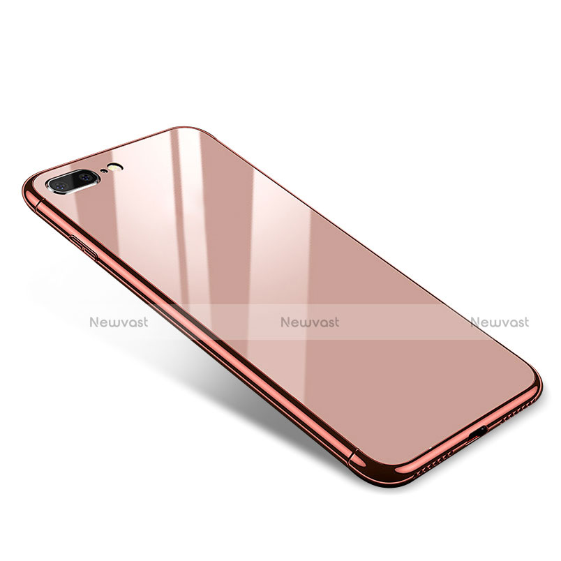 Luxury Aluminum Metal Frame Mirror Cover Case for Apple iPhone 8 Plus Rose Gold