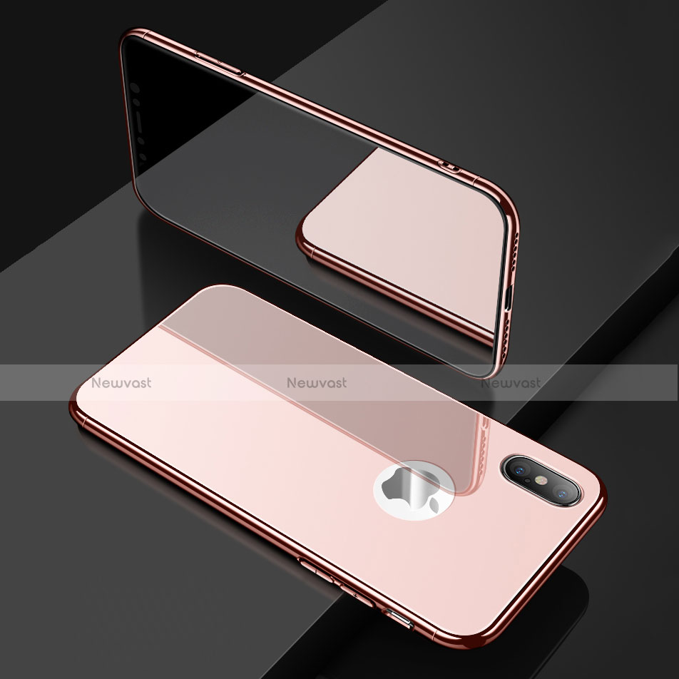 Luxury Aluminum Metal Frame Mirror Cover Case for Apple iPhone Xs