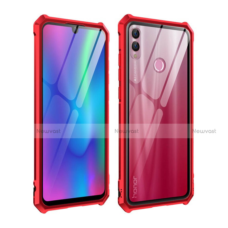 Luxury Aluminum Metal Frame Mirror Cover Case for Huawei Honor 10 Lite Red