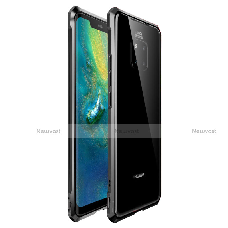 Luxury Aluminum Metal Frame Mirror Cover Case for Huawei Mate 20 Pro Black