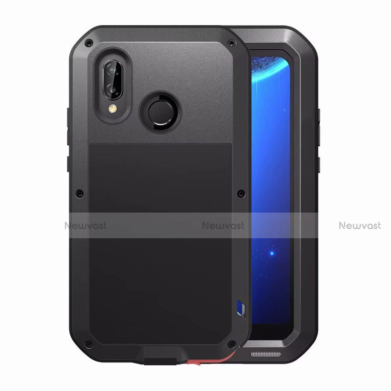 Luxury Aluminum Metal Frame Mirror Cover Case for Huawei Nova 3e Black