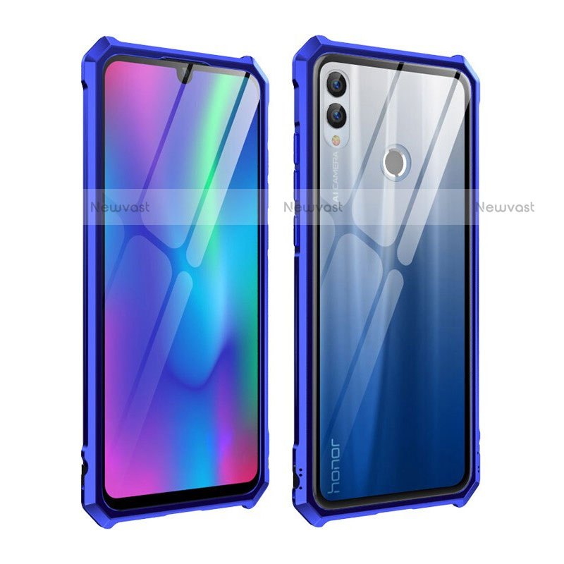 Luxury Aluminum Metal Frame Mirror Cover Case for Huawei P Smart (2019) Blue