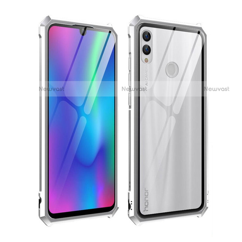 Luxury Aluminum Metal Frame Mirror Cover Case for Huawei P Smart (2019) Silver