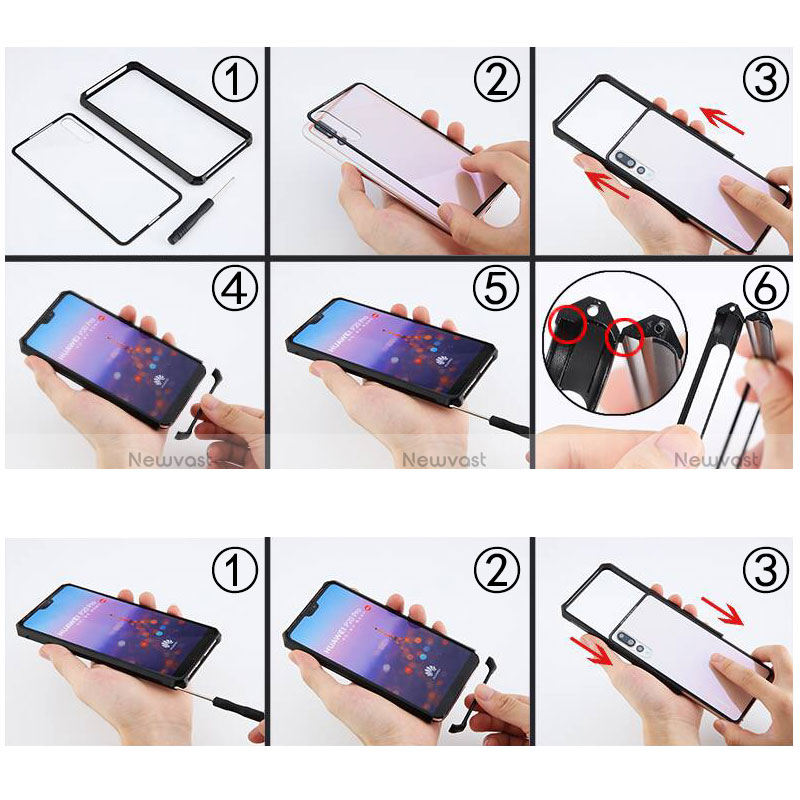 Luxury Aluminum Metal Frame Mirror Cover Case for Huawei P20