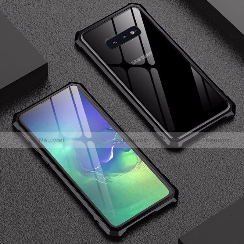 Luxury Aluminum Metal Frame Mirror Cover Case for Samsung Galaxy S10e Black