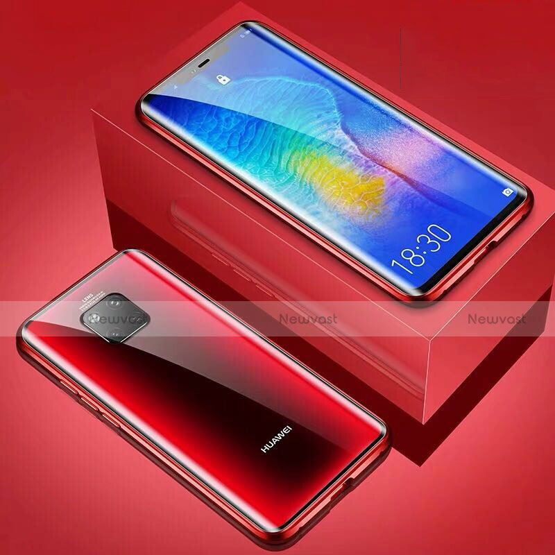 Luxury Aluminum Metal Frame Mirror Cover Case M01 for Huawei Mate 20 Pro Red