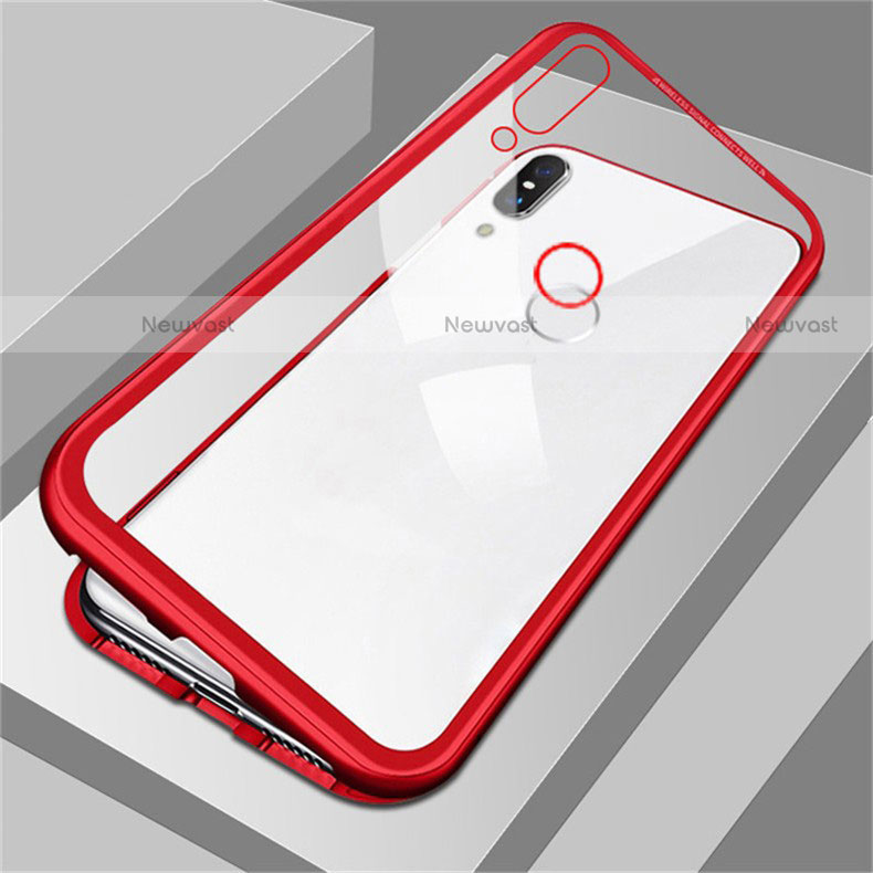 Luxury Aluminum Metal Frame Mirror Cover Case M01 for Huawei P Smart (2019) Red