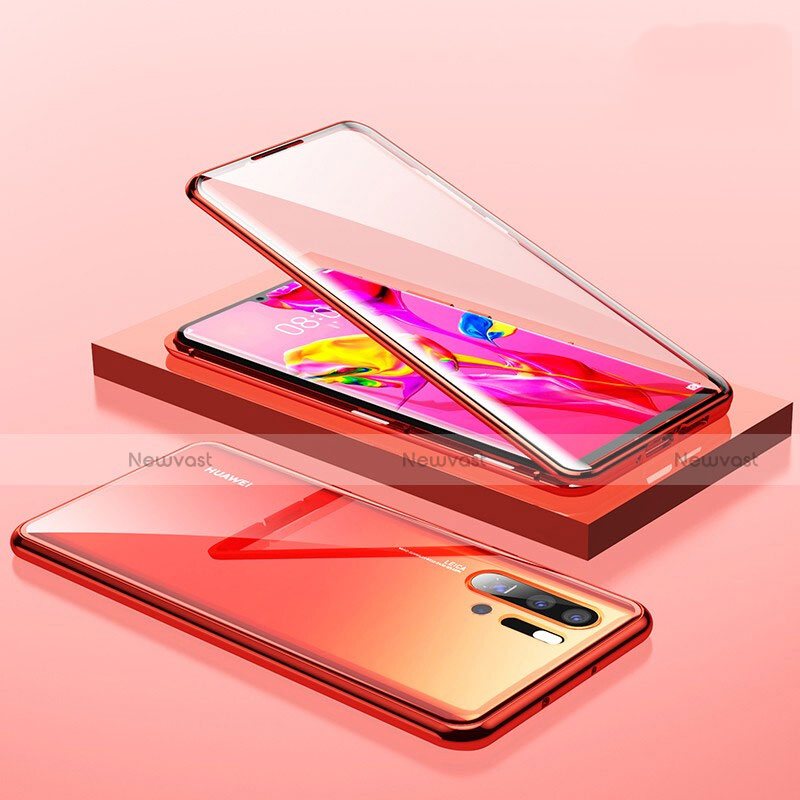 Luxury Aluminum Metal Frame Mirror Cover Case M01 for Huawei P30 Pro New Edition Red