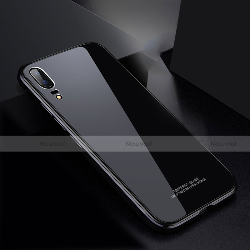 Luxury Aluminum Metal Frame Mirror Cover Case M02 for Huawei P20 Gray