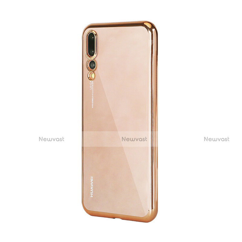 Luxury Aluminum Metal Frame Mirror Cover Case M04 for Huawei P20 Pro Gold