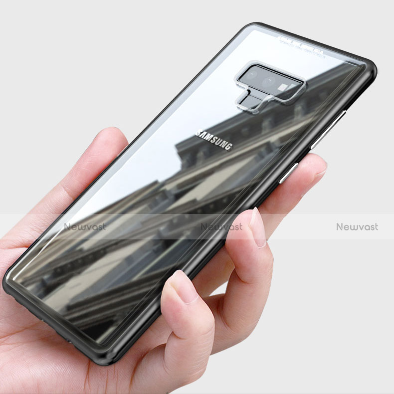 Luxury Aluminum Metal Transparent Mirror Cover for Samsung Galaxy Note 9 Black