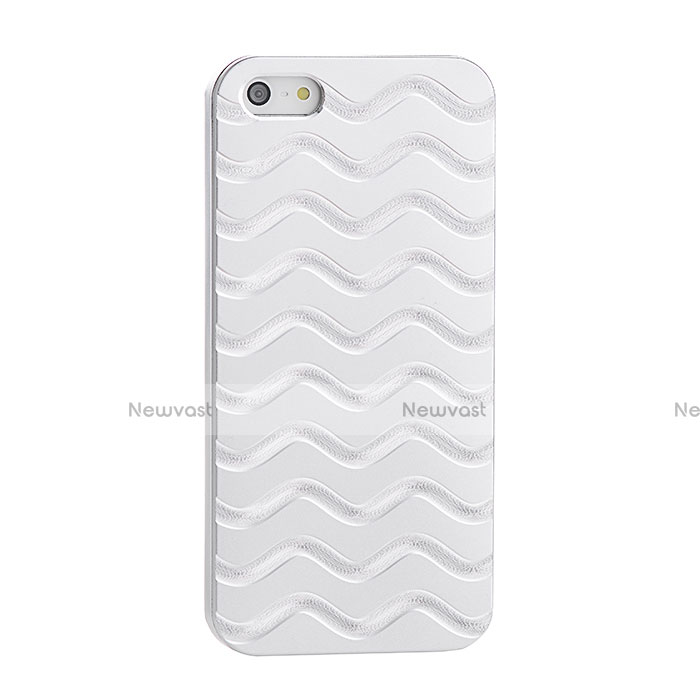 Luxury Aluminum Metal Wave Cover for Apple iPhone SE Silver