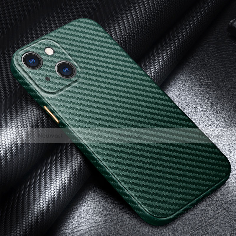 Luxury Carbon Fiber Twill Soft Case C01 for Apple iPhone 13 Mini Green