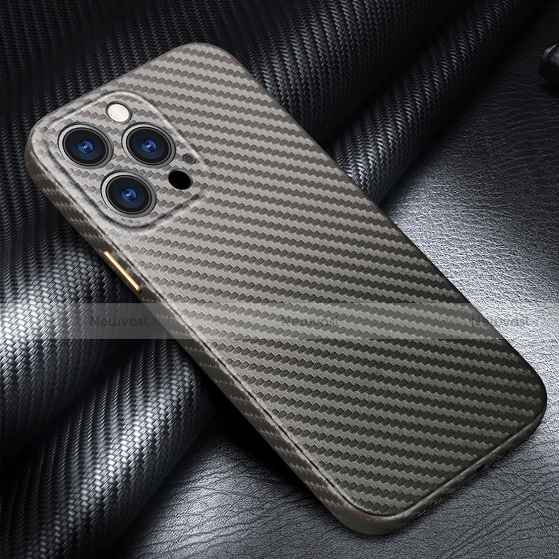 Luxury Carbon Fiber Twill Soft Case C01 for Apple iPhone 13 Pro Max Gray