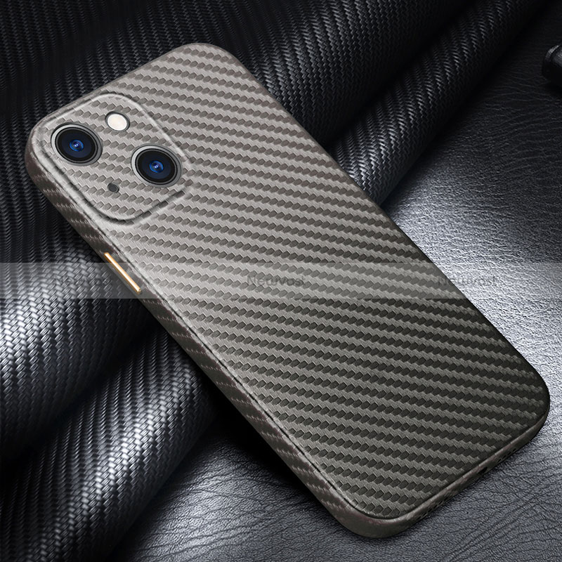 Luxury Carbon Fiber Twill Soft Case C01 for Apple iPhone 15 Gray