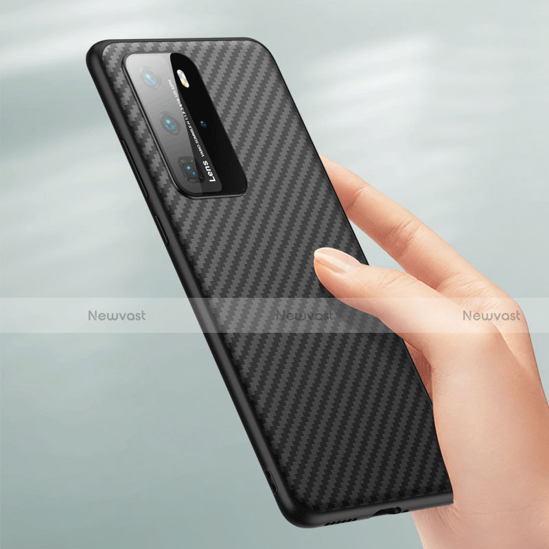 Luxury Carbon Fiber Twill Soft Case C01 for Huawei P40 Pro Black