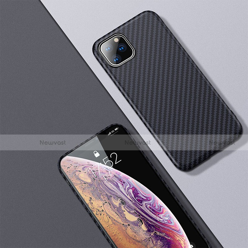 Luxury Carbon Fiber Twill Soft Case Cover for Apple iPhone 11 Pro Black